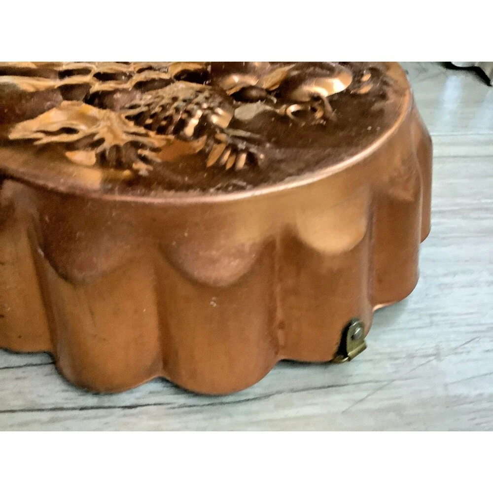 Tagus Portugal Copper Fruit Mold Tin Cake Jelly Lined Cordon Bleu Mold Italy Set